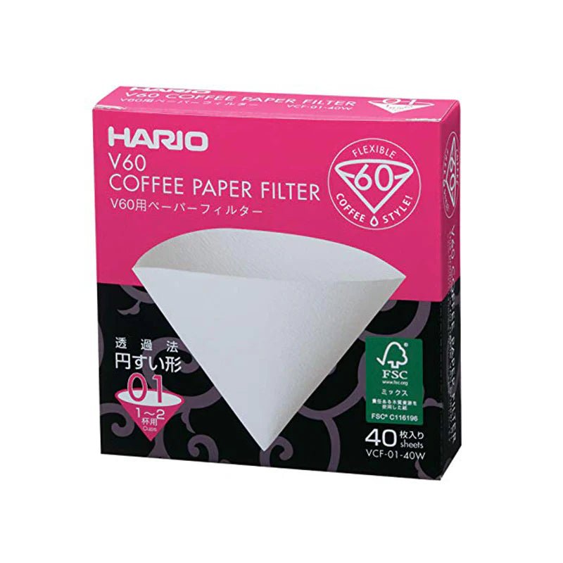 Hario V60 Paper Filters Filters (40 Pack) - White - HORIZON